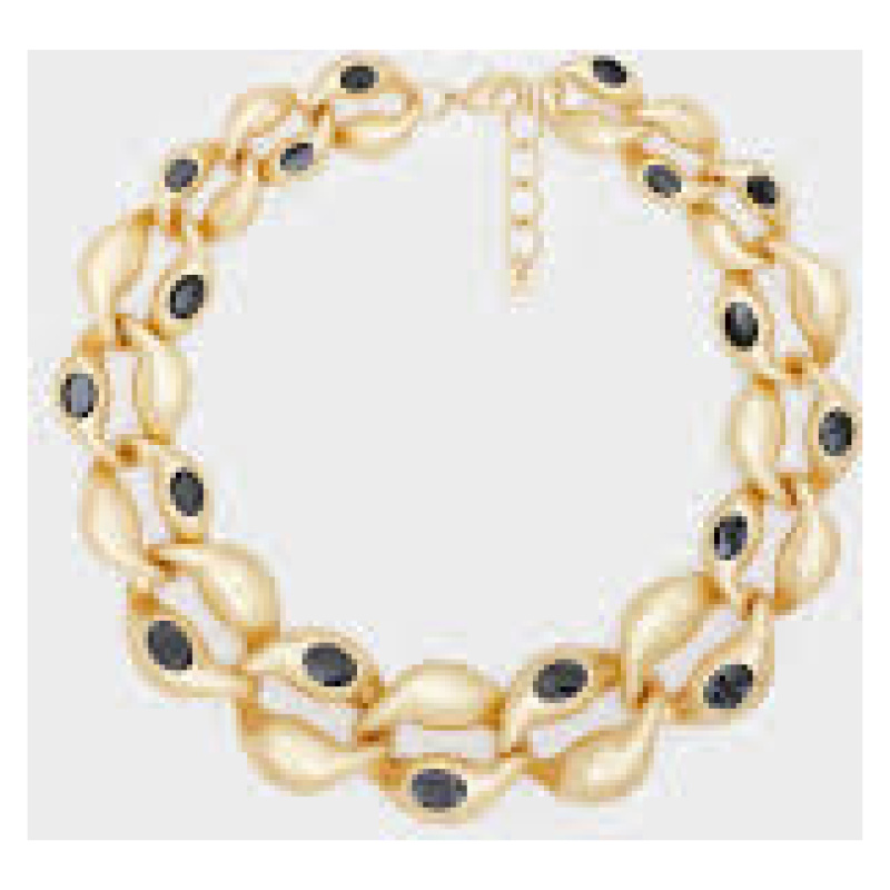 NALI Chunky chain necklace black dots